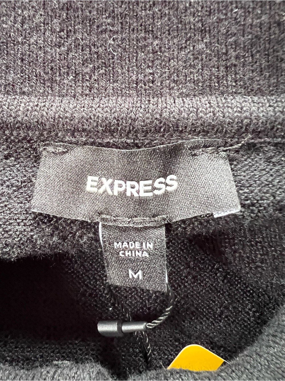 Express Black Short-Sleeve Knit Polo with Zip Collar - Picture 7 of 8
